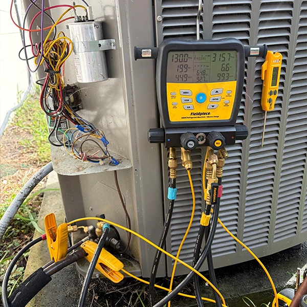 AC electrical testing during HVAC maintenance in Starke FL