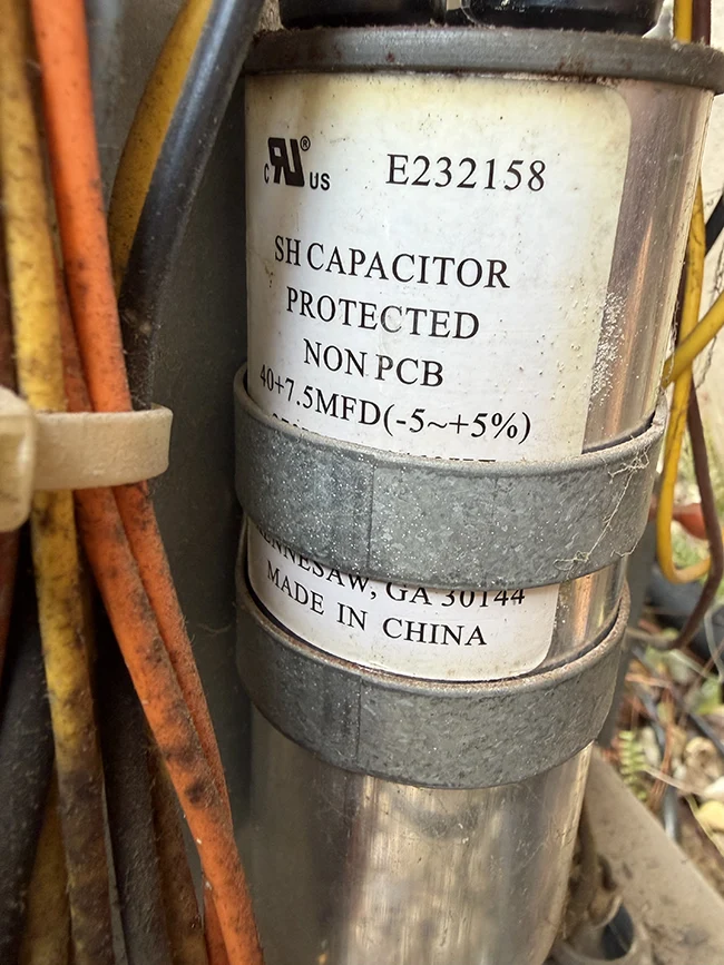 Capacitor shown in Steve's before-repair photo from the Jacksonville service visit