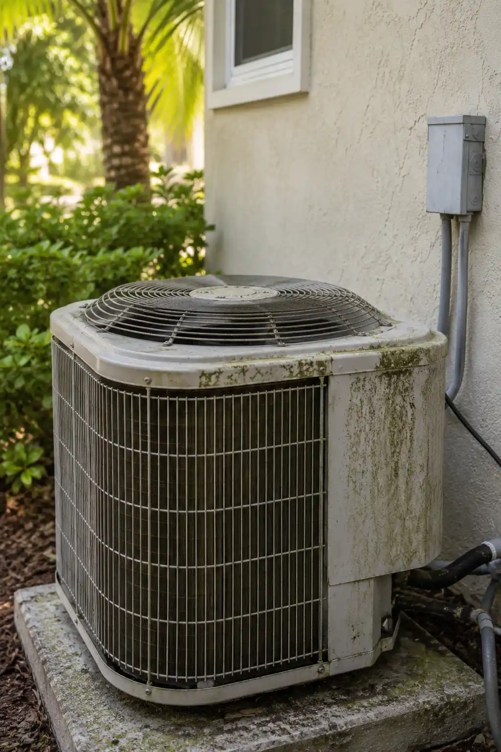 Mold and mildew growth inside an air conditioning system in Northeast Florida